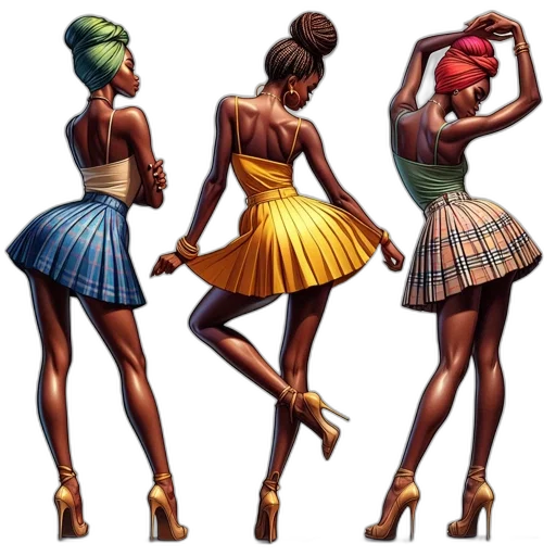 dress, concept art, comic book art, colorful transparent PNG cut-out