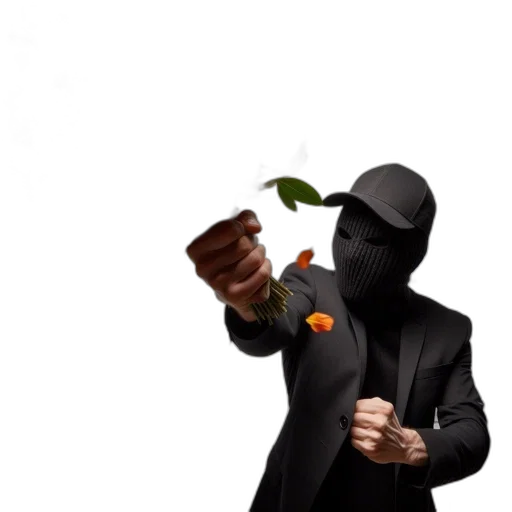 staff, weapon, mask, jacket transparent PNG cut-out