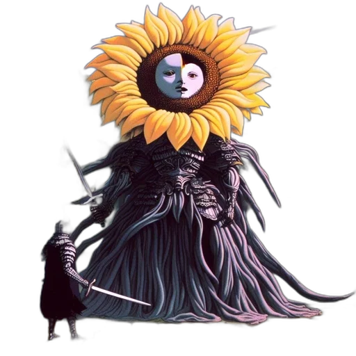 mask, flower, dress, creature transparent PNG cut-out