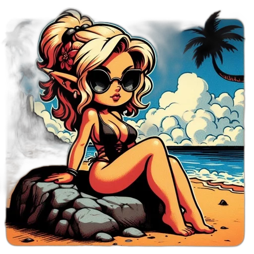 cartoon, comic book art, concept art, fantasy art transparent PNG cut-out