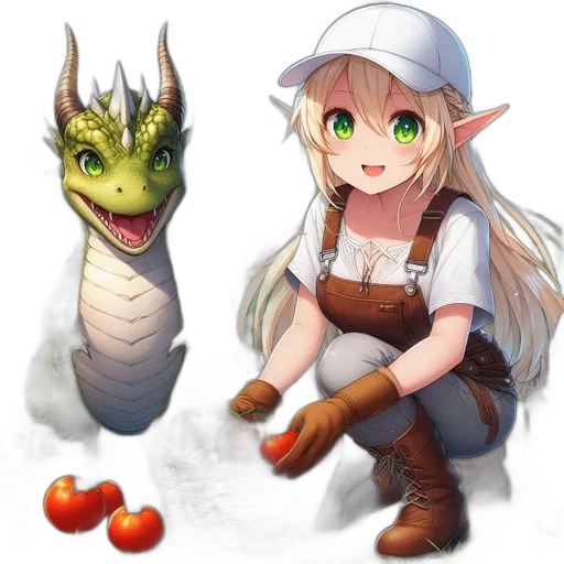 dragon, staff, creature, food transparent PNG cut-out