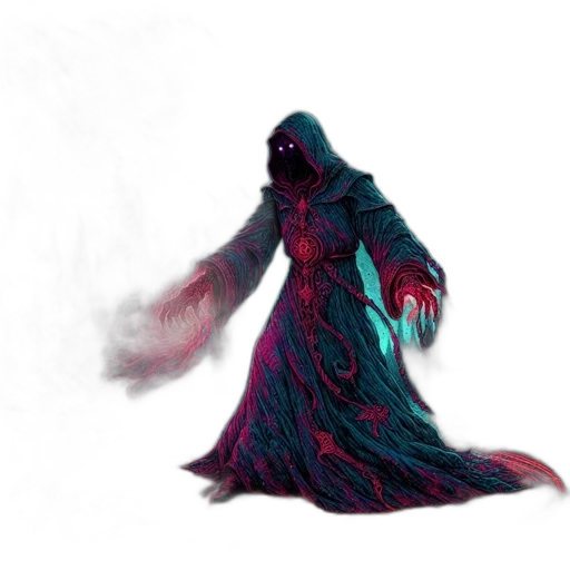 creature, dress, mask, staff transparent PNG cut-out