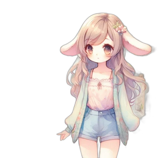 dress, creature, staff, hat transparent PNG cut-out
