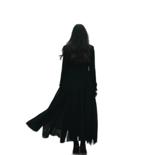 dress, jacket, staff, hair transparent PNG cut-out