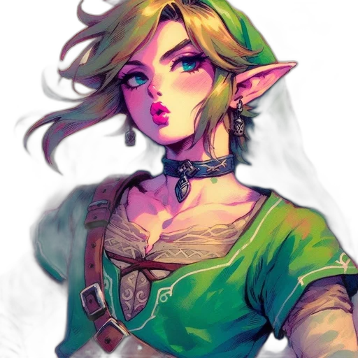 face, dress, staff, fantasy art transparent PNG cut-out