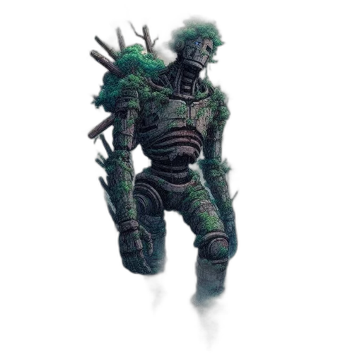 creature, robot, staff, weapon transparent PNG cut-out