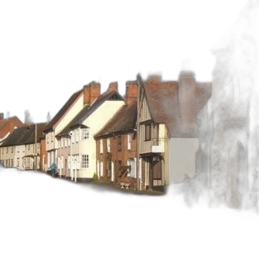 3d render, photorealistic, concept art, city street transparent PNG cut-out