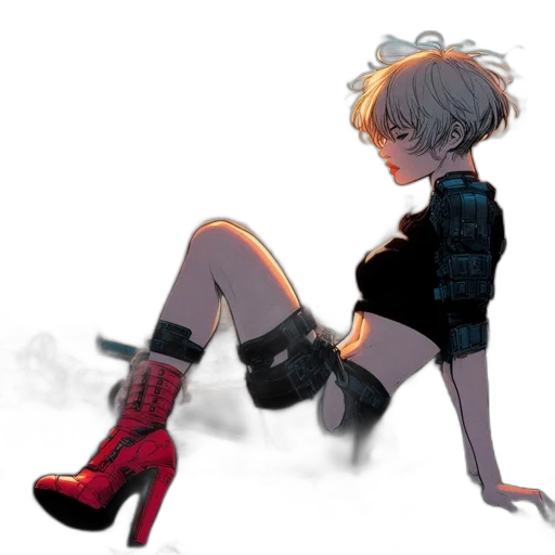dress, jacket, shoes, weapon transparent PNG cut-out