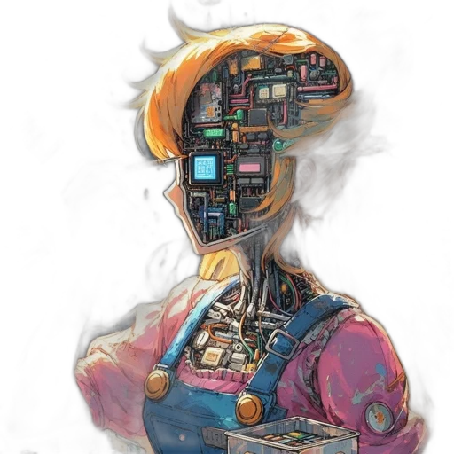 robot, face, mask, jacket transparent PNG cut-out