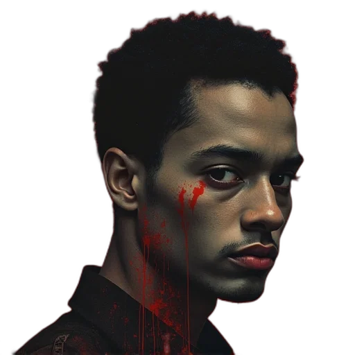face, photorealistic, concept art, comic book art transparent PNG cut-out