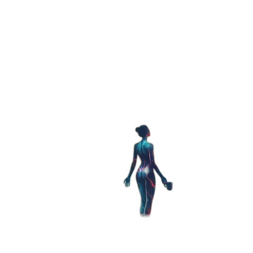 dress, robot, creature, staff transparent PNG cut-out