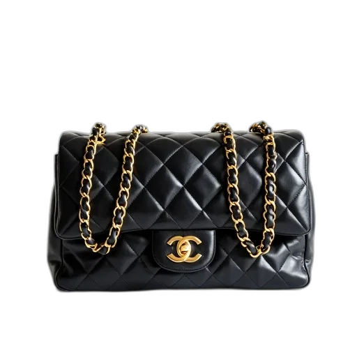 black, quilted, chanel, handbag transparent PNG cut-out