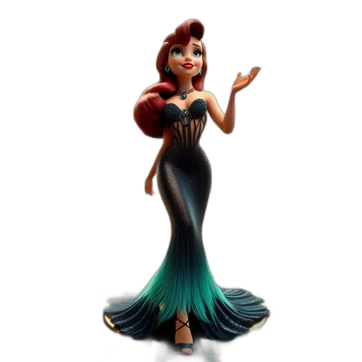 dress, concept art, cartoon, 3d render transparent PNG cut-out