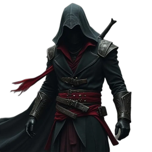 jacket, mask, sword, staff transparent PNG cut-out