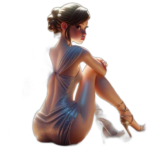 dress, jewelry, fantasy art, concept art transparent PNG cut-out