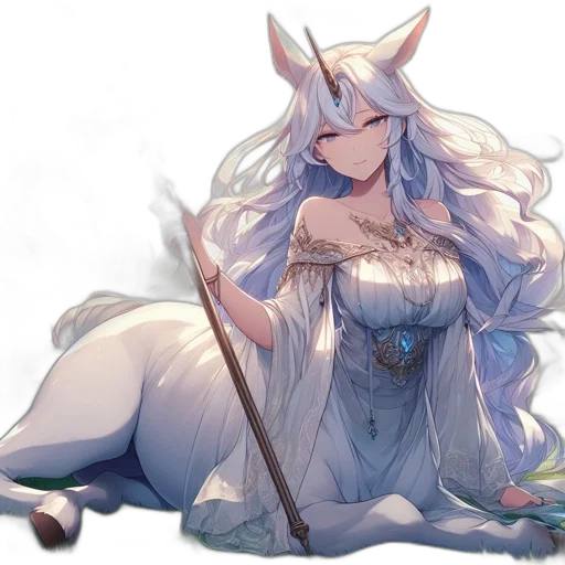 dragon, dress, staff, animal transparent PNG cut-out