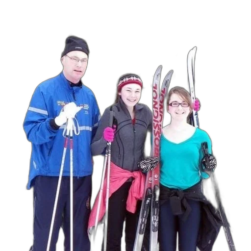 staff, man, two, women transparent PNG cut-out