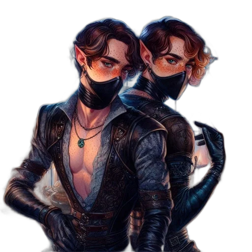 jacket, mask, fantasy art, concept art transparent PNG cut-out