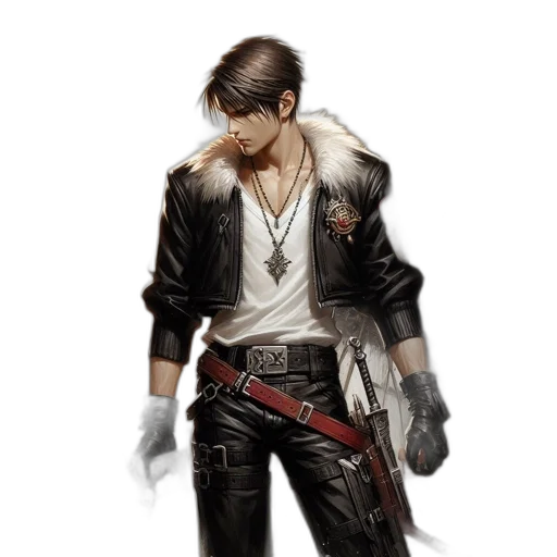 jacket, weapon, staff, sword transparent PNG cut-out
