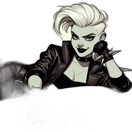 comic book art, concept art, cartoon, cyberpunk transparent PNG cut-out