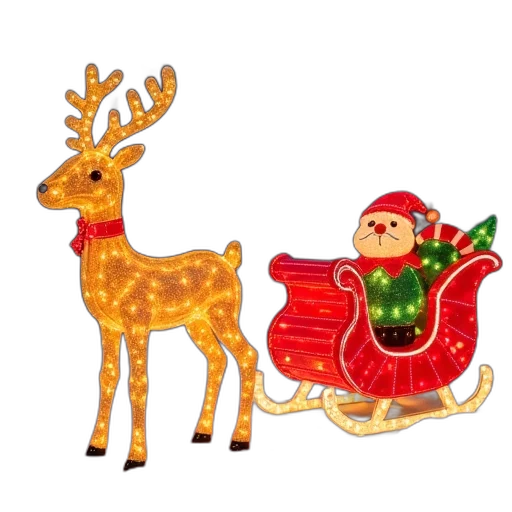 concept art, 3d render, rudolph, reindeer transparent PNG cut-out