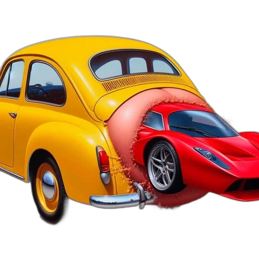 car, weapon, 3d render, photorealistic transparent PNG cut-out