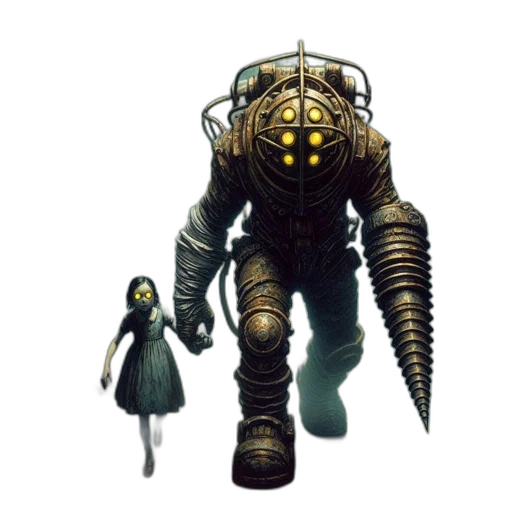 robot, creature, weapon, staff transparent PNG cut-out