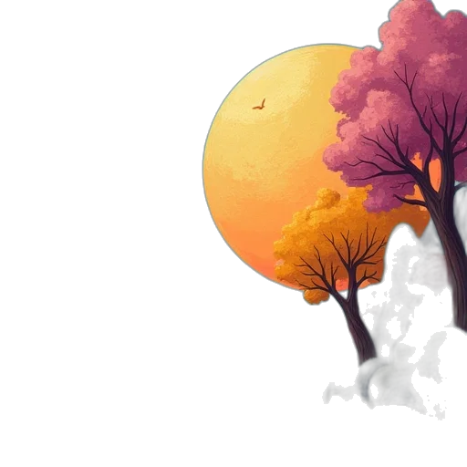 tree, concept art, fantasy art, watercolor transparent PNG cut-out