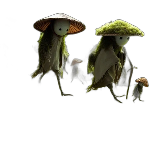 hat, creature, umbrella, staff transparent PNG cut-out