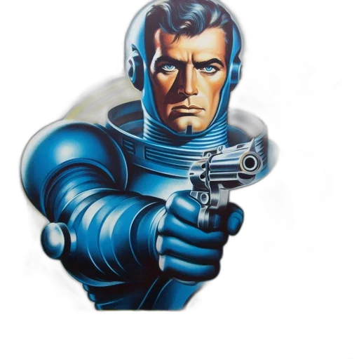 robot, weapon, jacket, staff transparent PNG cut-out