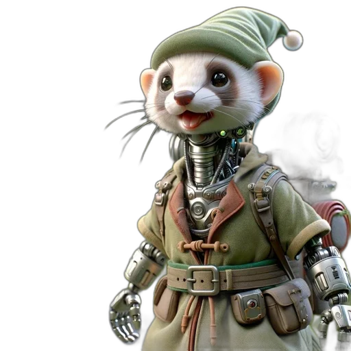 animal, staff, concept art, 3d render transparent PNG cut-out