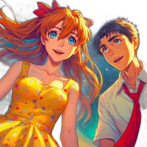 dress, anime, watercolor, cartoon transparent PNG cut-out