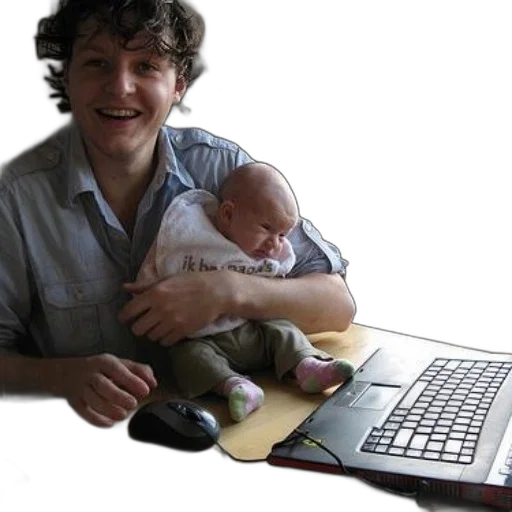 man, holding, baby, front transparent PNG cut-out