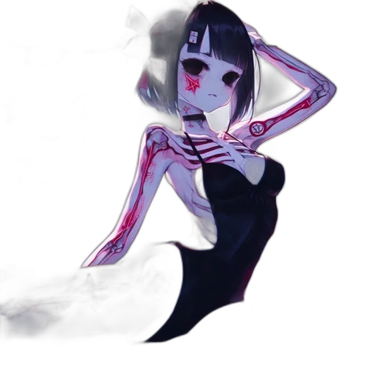 mask, creature, dress, staff transparent PNG cut-out