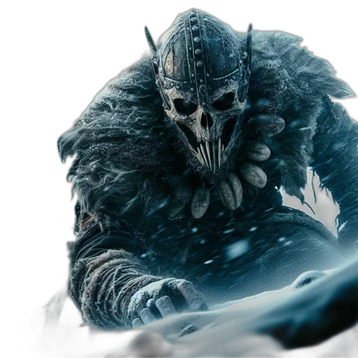 mask, sword, creature, concept art transparent PNG cut-out