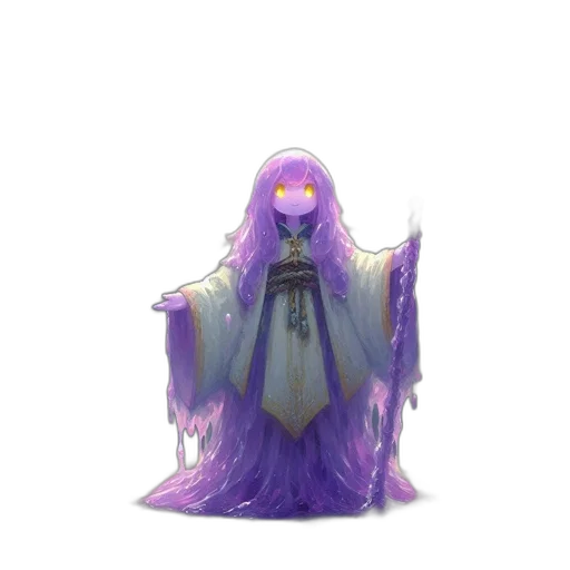 dress, creature, staff, crown transparent PNG cut-out