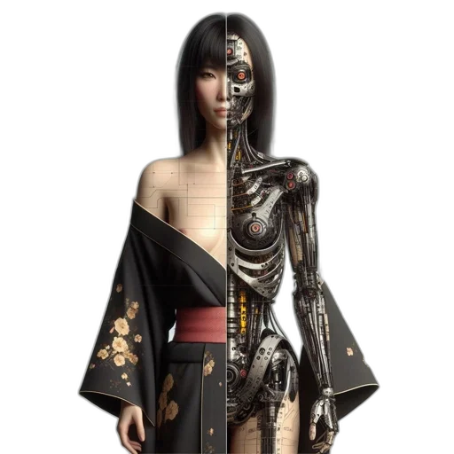 dress, robot, jewelry, concept art transparent PNG cut-out