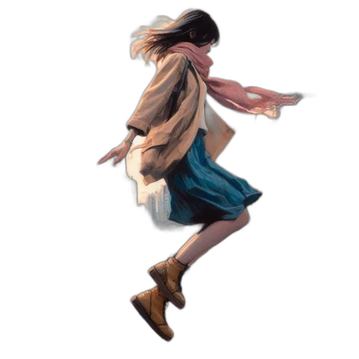 dress, hair, jacket, creature transparent PNG cut-out