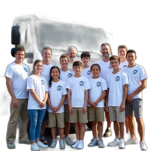 staff, car, group, people transparent PNG cut-out