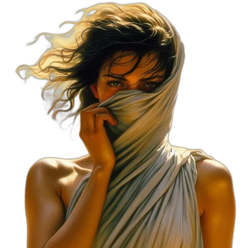 dress, mask, face, jewelry transparent PNG cut-out