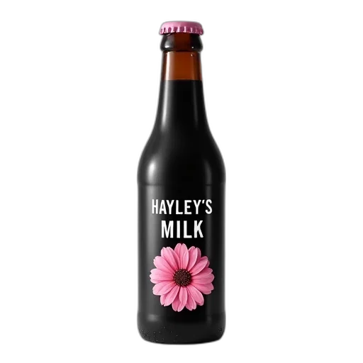 bottle, black, glass, label transparent PNG cut-out
