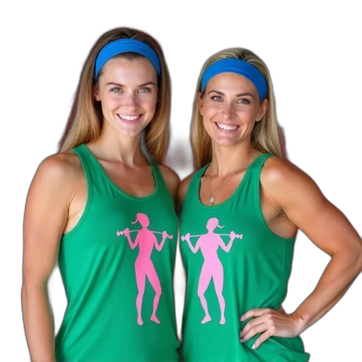 two, women, standing, side transparent PNG cut-out