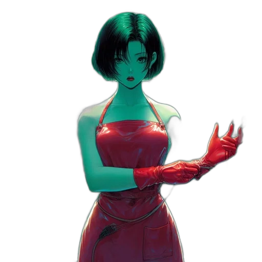 dress, robot, mask, staff transparent PNG cut-out