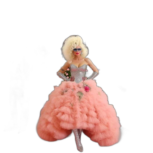 dress, hair, creature, 3d render transparent PNG cut-out