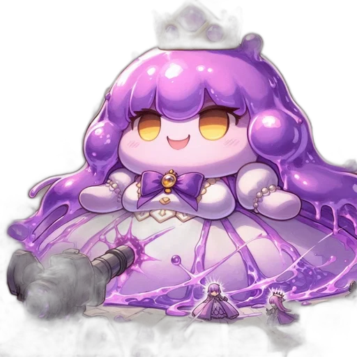 dress, creature, staff, crown transparent PNG cut-out