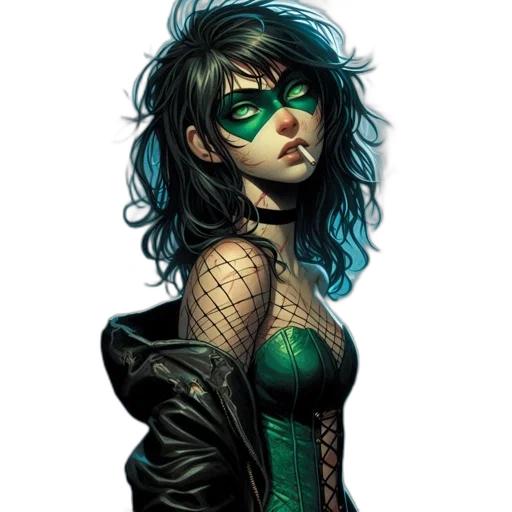 comic book art, concept art, cyberpunk, fantasy art transparent PNG cut-out