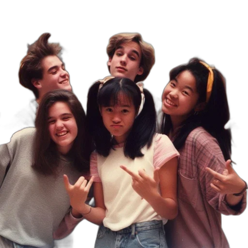 hair, staff, jacket, vaporwave transparent PNG cut-out