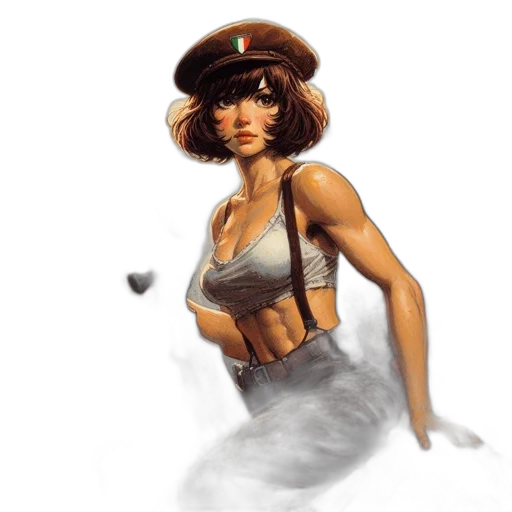 dress, hat, staff, concept art transparent PNG cut-out