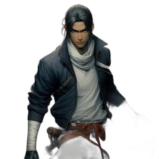 staff, sword, weapon, jacket transparent PNG cut-out