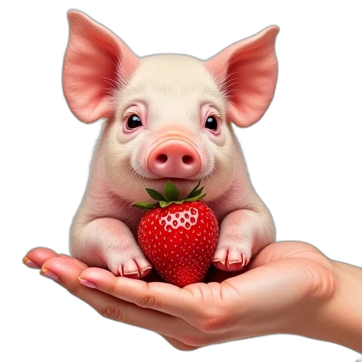 food, animal, photorealistic, 3d render transparent PNG cut-out